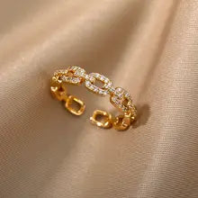 Bagues Femme Doré et Zircon, chaîne torsadée, en acier inoxydable, bague de Couple élégante, Bijoux de mariage, cadeau, livraison gratuite